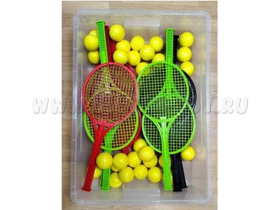 Набор для активных игр на воздухе на группу из 15 человек. Теннис с облегеченными мячами.