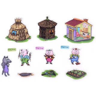 Набор магнитных карточек Три поросенка