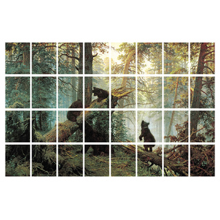 Набор магнитных карточек "Утро в сосновом лесу" (Иван Шишкин) (для работы на классной доске)